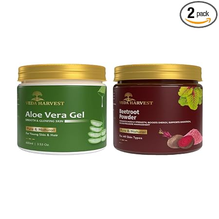 Veda Harvest Aloe vera gel and beetroot powder | 750GMS