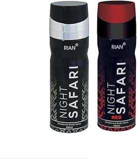 RIAN Night Safari & Night Safari Red Deodorant Body Spray Combo, 400ml(200mlx2)