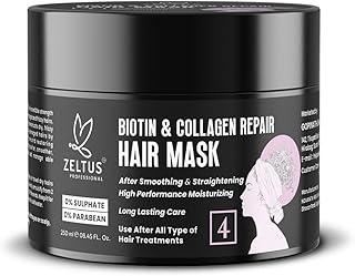 ZELTUS Extra Strength Hydrate Repair + Argan Oil Hair Mask Deep Moisturizing Conditioning Treatment, Hair Mask for Dry and Frizzy Hair, Paraben-Free, 250ml (Pack of 1)