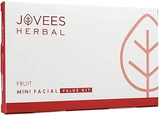Jovees Herbal Mini Fruit Facial Kit For Hydrated Skin, Reduces Fine Lines, Tanning & Dullness With 6 Easy Step | Kit for Enhance Natural Glow 63g (Single Use)