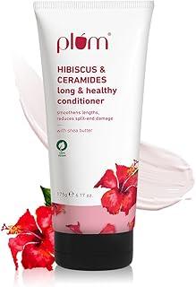 Plum All Hair Hibiscus & Ceramides Conditioner | Nourishing Formula with Shea Butter | Smoothens & Strengthens Hair | Prevents Split Ends | 100% Vegan & Cruelty-Free | 175gram (Pack of 1)