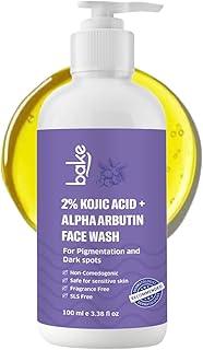 BAKE 2% Kojic Acid Brightening Face Wash with Alpha Arbutin & Niacinamide | De-Tan Face Wash | For Pigmentation, Dark Spots & Tan Removal | Anti Pigmentation Daily Wash - 100ml