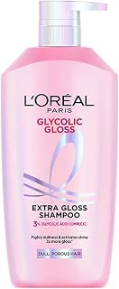 L'Oréal Paris Glycolic Gloss Shine Boosting Shampoo, 800ml | 3% Glycolic Acid | For dull hair, gives 3x more gloss Pack of 2