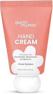 Earth Rhythm Hand Cream - Floral Garden for Dry & Rough Hand, Intense Moisturization Non Greasy , Fast Absorbing Enriched with Ceramides , Shea Butter, Cacao Seed Butter for Men & Women - 30ml