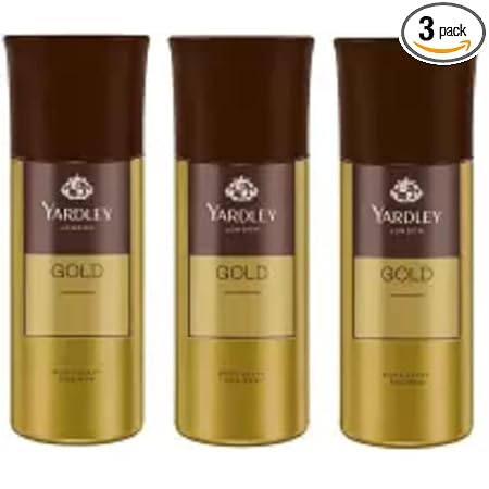 Yardley London Men Gold 150ML Each (Pack of 3) Deodorant Spray - For Men (450 ml, Pack of 