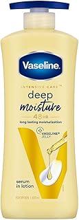 Vaseline Intensive Care Deep Moisture Nourishing Body Lotion 600 ml, Daily Moisturizer for Dry Skin, Gives Non-Greasy, Glowing Skin - For Men & Women