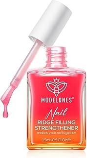 Modelones 15ml 8-in-One Nail Ridge Filler Strengthener Base Coat Nail Polish from BELLE GAGA Repair Nail Growth Treatment for Thin and Damaged Nails (8-in-1 Jelly Pink, 15ml)