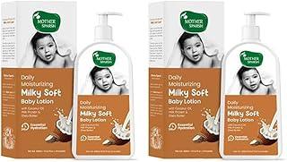 Mother Sparsh Milky Soft Baby Lotion - 400ml |With Milk Protein, Coconut Oil & Shea Butter | For 24Hrs Moisturization (Pack of 2)