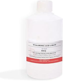 BRM Chemicals Hyaluronic Acid Liquid Aqueous Solution 500 G For Serum Making,Anti Ageing Beauty Formulations,Moisturizer & Lotion Making,Cosmetic Making & DIY Personal Care For Face,Hair,Skin & Body