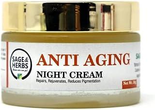 Sage & Herbs Anti Ageing Night Cream For Face | Reduces Fine Lines & Wrinkles Lift Face Moisturizer With Hyaluronic Acid And Ceramides (50g)