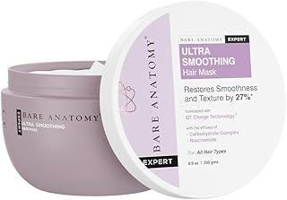 Bare Anatomy Ultra Smoothing Hair Mask For Dry & Frizzy Hair | Restores Smoothness & Texture by 27% | Powered By Carbohydrate Complex & Niacinamide | For Women & Men | SLS & Paraben Free | 250gm