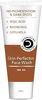 Dermistry 1% Kojic Acid Gotukola Face Wash for Instant Pigmentation D De Tan Dark Spots Uneven Skin Tone Removal for Lightening Brightening Glowing Face Suits Men Women Dry Oily & All Skin Types-100ml