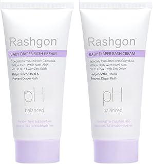Rashgon Baby Diaper Rash Cream | Skin Care for Babies | Soft and Moisturised Baby Skin | Naturally Treats and Prevents Diaper Rash | (Pack of 1-50gm X 2)