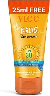 VLCC Kid's Sunscreen SPF 30 PA +++ - 75ml Sunscreen for Kids | Dermatologically Safe and Paediatrician Tested | UVA & UVB Protection | No White Cast | Paraben & Silicone Free