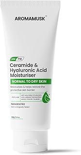 Aromamusk Ceramide & Hyaluronic Acid Moisturizer | Face Moisturizer | Barrier Repair Cream | Deep Hydration | Ideal for Normal to Dry Skin | 100G