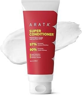 Arata Super Conditioner For Frizzy Hair | Increases Hydration by 97%,Softness by 90% | With Keratin & Rice Water for Smooth, Shiny Hair | Hair Conditioner for Women & Men | For All Hair Types | 200ML