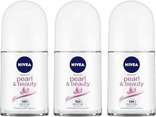 NIVEA Pearl and Beauty 50ml Deo Roll On (Pack of 3) | With Pearl Extracts & Avocado Oil| 48 H Smooth & Beautiful Underarms| 0% Alcohol | For Women