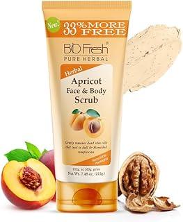 BIOFRESH HERBALS Apricot Face & Body Scrub - 212g Skincare Face Cleanser Blackheads Scrubber for Clean Glowing Skin Facial Scrub Moisturizing Walnut Skin Peeling (Pack of 1)