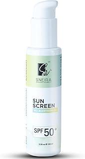 SNEIRA SEA BUCKTHORN OIL Sunscreen SPF 50+ 100 ml, Broad Spectrum UVA & UVB Protection for Face-Body, Fast Absorbing with No White Cast Paraben Free, Water Resistant For All Type Of Skin (Women & Men)