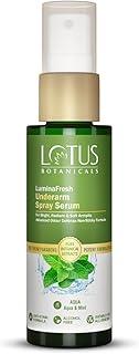 Lotus Botanicals LuminaFresh Underarm Spray Serum with Aqua and Mint | Brighten Underarms and Control Sweat-Induced Odour | Antiperspirant properties | Suitable for Men & Women | Alcohol-free | Non-Aerosol | Suitable for All Skin Types | 55ml