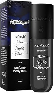 Aqualogica Refresh+ Mid Night Bloom Perfume Body Mist - 150 ml | Dark & Sensual Notes of Raspberry & Amber | Long- Lasting Fragrance | Non-Irritating & Hydrating | Skin Friendly | Infused with Zemea & Hyaluronic Acid