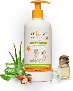 Yellow Naturals Kids Body Lotion for 4 to 12 yrs -275 ml|Children's Organic Moisturizes & Nourishes Skin of Kids, Aloe Vera, Shea Butter & Meadowfoam Seed Oil, Hydrate Fun (Toasted Vanilla)