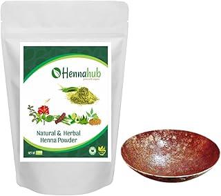 HENNAHUB Herbal Henna Powder 1kg, Triple Filter For Hair And Hand with FREE IRON BOWL,100% Pure Ayurvedic Product With Amla Reetha Shikakai with other herbs