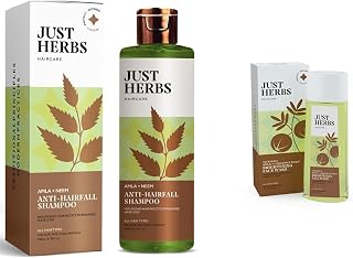 Just Herbs 8 In 1 Root Nourishing Amla Neem Hair Fall Control Shampoo 200 Ml & Just Herbs Skin-Rejuvenating Ayurvedic Face