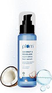 Plum Coconut & Squalane Nutri-Shine Hair Serum | Frizz Control & Instant Shine | Enriched with Vitamin E & Almond Oil | Coconut-Vanilla Fragrance | 75ml?