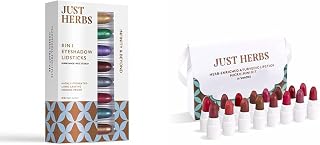 Just herbs 8 in 1 Herbal Metallic-shimmer finish - 12gm& Just Herbs Ayurvedic Creamy Matte Lipstick Set Lip(Pack of 16) Combo
