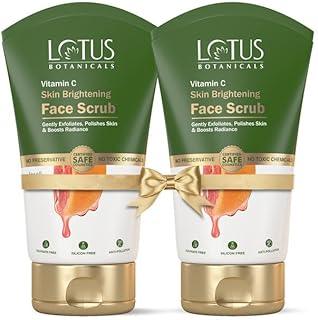 Lotus Botanicals Skin Brightening Face Scrub | Vitamin C | Sulphate, Silicon & Chemical Free | All Skin Types | 100g (Pack Of 2)