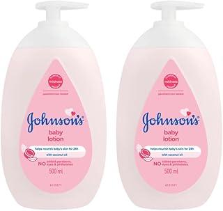 Johnson's Baby Lotion | 100% Natural Plant Oil Based | 24H Moisturized & Soft Skin | 500ml Twin Pack