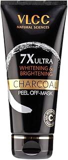 VLCC 7X Ultra Whitening & Brightening Charcoal Peel Off Mask - 100g | With Vitamin E, Rosewater, Lemon Peel Oil | Deep Cleansing, Removing Blackheads, Fade Dark Spots & Skin Nourishment.