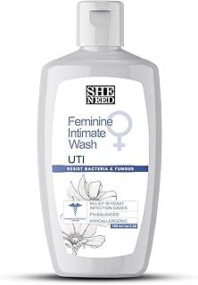 SheNeed UTI relief Feminine Intimate Wash - Reduces Yeast Infection, Protects Against UTI And Itching With Ph-3.5. 100% Natural with Thyme Extracts And Tea Tree Oil - 120 ML