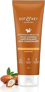 Dot & Key Moringa & Argan Oil Fizz Control Smoothening Hair Conditioner | Fall Control for Dry Hair | Sulphate Free | Strong & Smooth | For Women & Men | 120 Millilitre