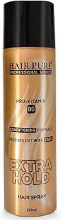 Hair Pure Extra Hold Hair Spray | Quick Drying | Long Lasting Hold | No Flaking | Natural Shine | Non-Sticky | Easy Wash Off | Pro Vitamin B5 | Conditioning Formula (250ml)