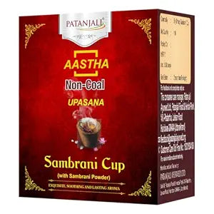 PATANJALI AASTHA SAMBRANI Cup, Powder, Flower,Bag, Pack of 2 | 310GMS