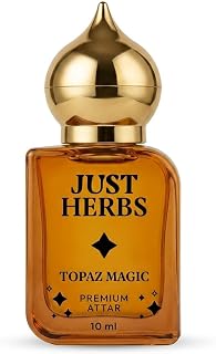 Just Herbs Topaz Magic Premium Attar 10 ml | Alcohol-Free Formula, Long-Lasting Aroma, For Men & Women, Concentrated Perfu