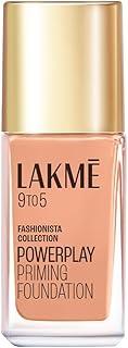 Lakme Powerplay Priming Foundation, Natural, Flawless Finish, Medium To Full Coverage, Built in Primer, Long Lasting, SPF 20, Cool ivory, 25ml