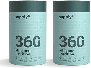 Supply6 360 Ultimate Health Powder for Women & Men | Daily Supplement with 63+Vitamins, Minerals, Probiotics, and Superfoods | Daily Greens | Gut Health supplements, Energy, Immunity (30 Servings)