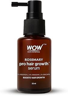 WOW Skin Science Rosemary Pro Hair Growth Serum| Stimulates Hair Growth| Strengthens Roots | Adds Volume | Gives Fuller Looking Scalp| Powered By Rosemary, Redensyl, Anagain, Biotin & Baicapil | 30ml