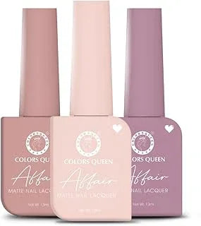 Colors Queen Affair Nail Polish Set of 3-02 Rusty Nude, Cupcake & Elite Pink| Quick Drying Nail Polish, Semi Matte Finish Nail Kit | Highly Pigmented & Long Lasting Enamel 13ml Each