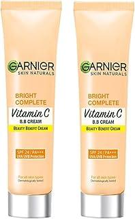 Garnier Bright Complete Vitamin C Full Coverage Bb Cream For All Skin Types 30G & Bright Complete Natural Vitamin C Bb Cream For All Skin Types 18G, Pack Of 1