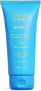 Conscious Chemist Hyaluronic Acid Moisturizer | 100g | Moisturizer for Dry Skin Face, Ceramide Moisturizer, Face Cream for Men & Women, Treat Dull, Dehydrated Skin, For Normal to Dry Skin - Hydro+
