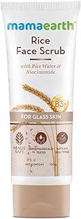 Mamaearth Rice Face Scrub for Glowing Skin, With Rice Water & Niacinamide for Glass Skin - 100 g