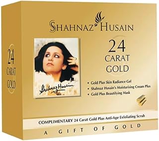 Shahnaz Husain Anti-Aging Herbal Facial Kit | Rejuvenates, Firms & Brightens Skin | Natural Skincare for Mature Skin (190gm, 24 Carat Gold Kit)