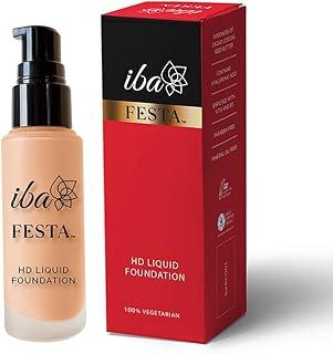 Iba Festa HD Liquid Foundation - 04 Caramel Beige, 30ml | Medium to Full Coverage, Dewy Finish, SPF 15, 100% Natural, Halal & Vegan