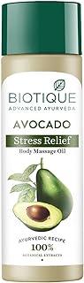 Biotique Cado Stress Relief Avocado Stress Relief Body Massage Oil | Heals and Hydrates dry skin | 100% Botanical Extracts | Suitable for All Skin Types | 200ml