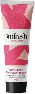 Imfresh Women Deodorant Cream For Whole body & Underarms Areas - Long Lasting Fragrance | Prevents Odour & Reduces Pigmentation (50gm, Wildflower) (Pack of 1)
