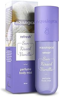 Aqualogica Women Refresh+ Sun Kissed Vanilla Perfume Body Mist|Warm Vanilla Fragrance|Long- Lasting Fragrance|Double Duty Mist For Hair & Body|Non-Irritating & Hydrating|Skin Friendly|150 Ml